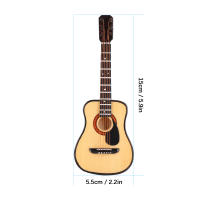 Mini Guitarra De Madera Con Soporte Decoración Musical Para Sala De Estar Dormitorio Estudio Modelo De Instrumento Musical Tamaño 15cm - details 1