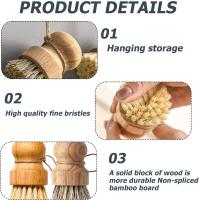 2 Pinos para setes y verduras-Madera con hilo y Cerdas Naturales-Para Cocina y baño - details 2