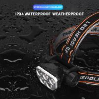 Linterna Frontal Recargable USB Con 5 LEDs Super Brillantes Luz Amarilla Y Azul Batería Integrada 18650 Para Pesca Al Aire Libre - details 7