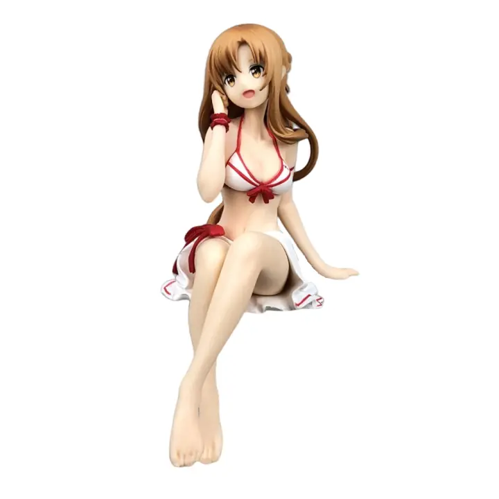 Figura De Colección Anime Sword Art Online AsunaYuuki Sentada Noodle Press Modelo PVC Regalo Juguetes Adornos Para Coche 12CM - 1