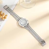Reloj Digital Elegante Para Mujer En Oro Y Plata De Acero Inoxidable Reloj De Pulsera Electrónico Para Negocios Y Hombres - details 31