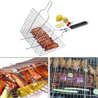 Cesta De Barbacoa Antiadherente En Acero Inoxidable Malla De Sopa Para Carne Y Verduras Herramienta De Barbecue Al Aire Libre - details 4