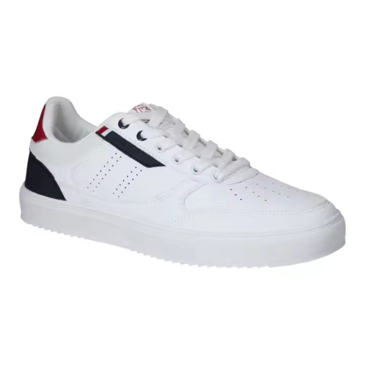 Deportivo Marca: J'hayber Deportivo Moda Sport Hombre Referencia: ZA582457 Blanco J'HAYBER  Deportivo Sport Hombre, muy Cómodo para uso diario. Fabricado en PU blanco y talón acolchado con detalles en rojo y navy. - 1