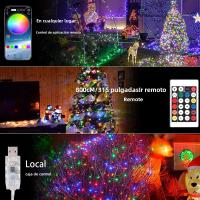 Cadena De Luces LED RGBIC Bluetooth Con Batería Operada Dreamcolor Smart Fairy Luz Para El Hogar Autónoma Y Decorativa - details 1