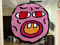Alfombra Rosa Cherry Bomb De LAKEA Alfombra Tejida a Mano Para Decoración De Habitaciones Estilo Kawaii Pequeña Alfombra Con Diseño De Círculos Y Agujeros Para Dormitorio - details 0