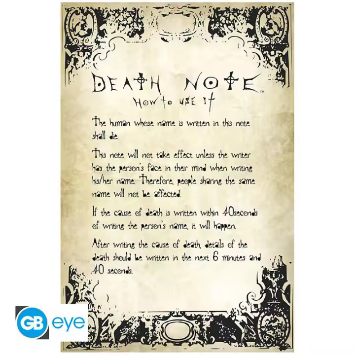 Poster Death Note, Normas 91,5 x 61 cm, 170 g/m2 - 1