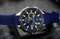 Reloj De Pulsera Militar Deportivo Para Hombre MEGIR Marca Top Resistente Al Agua Con Correa De Silicona Azul Y Calendario Automático Movimiento De Cuarzo - details 11