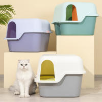 Aseo Cerrado para Gato Arenero Cubierto con Pala Sanitaria Bandeja Arena para Mascotas Gatos 2 Colores 50 x 51 x 39 cm - details 3