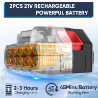21V Pistola de agua de alta presión sin cable para uso doméstico 200W motor de cobre puro 5L gran caudal larga duración con doble batería + tubo de 5m limpiador de coche de jardinería - details 4
