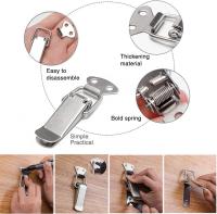Allecto - RVS Spanningsluiting - 4 stuks - Veerbelast - Zilver - Gereedschapskist - Kist clamp dop lock - Tuimelvergrendeling - Roestvrijstalen lade - Geschikt voor kast - details 5