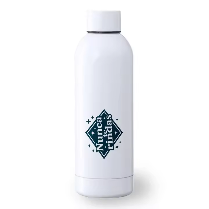 MERCHANDMANIA Bidón 500 ml acero inoxidable frase motivadora gimnasio deporte motivacion deporte deportivo botella senderismo - 1