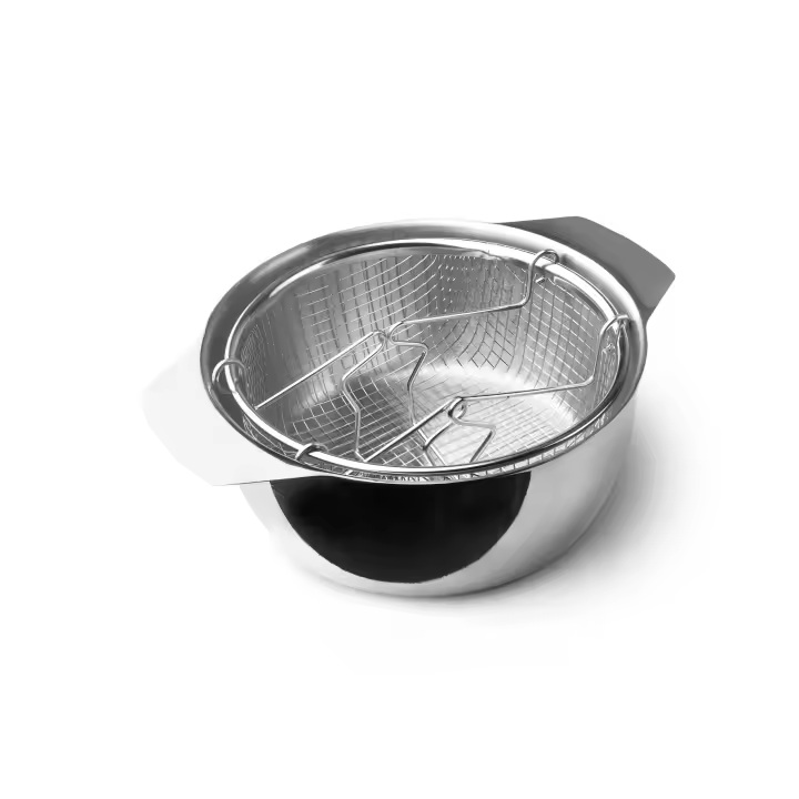 IBILI - Freidora con cestillo y tapa induktion, 20 cms, Acero inoxidable, Apto para induccion - 1