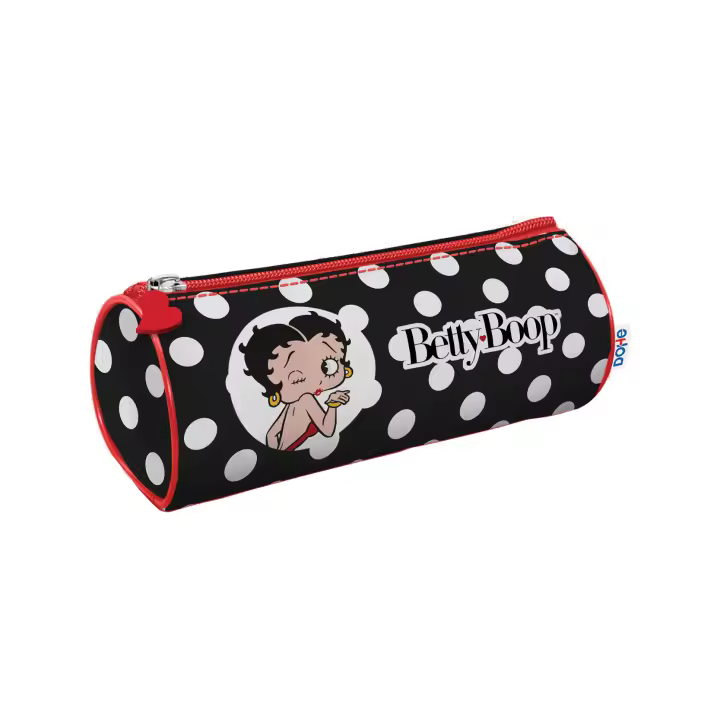 Dohe - Estuche Escolar Redondo - Cierre de Cremallera, Licencia Oficial, Poliéster Resistente, 21x7,5x7,5 cm - Betty Boop - 1