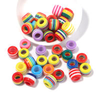 50Pcs Bolas De Resina Arcoíris 6mm Con Agujero Grande Para Hacer Joyas Braceletes Collares Cadenas Suministros De Manualidades - details 3