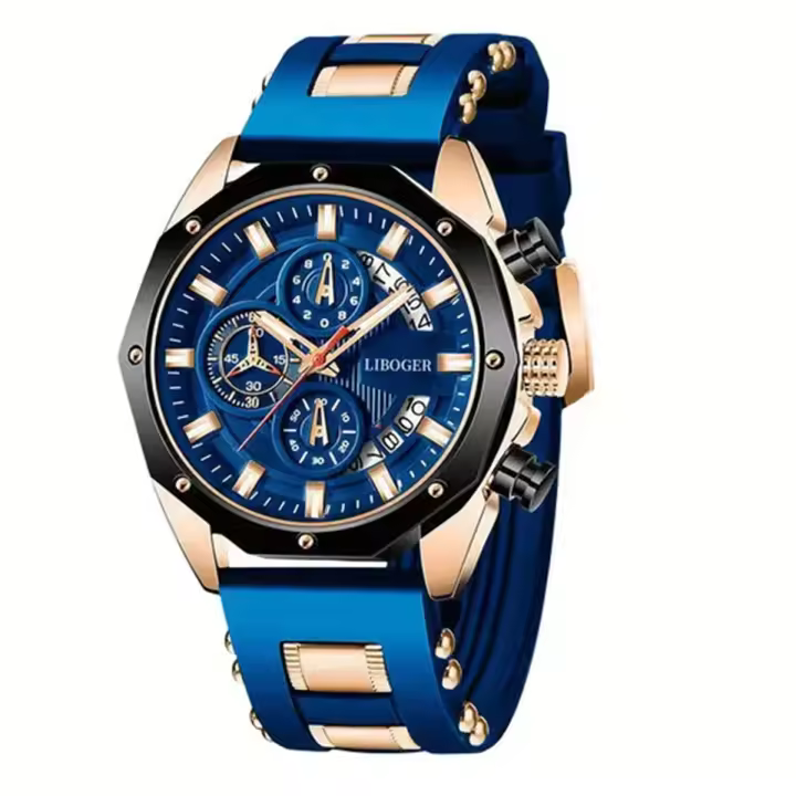 Reloj Fashion Correa de Silicona Reloj Calendar Multifunctional Reloj Deportivo Multicolor Reloj Profesional para Hombres - 1