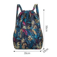 Mochila De Mujer Con Cordón Gran Capacidad Ligera Minimalista Portátil Para Compras Y Viajes Estilo Casual Sólido - details 0