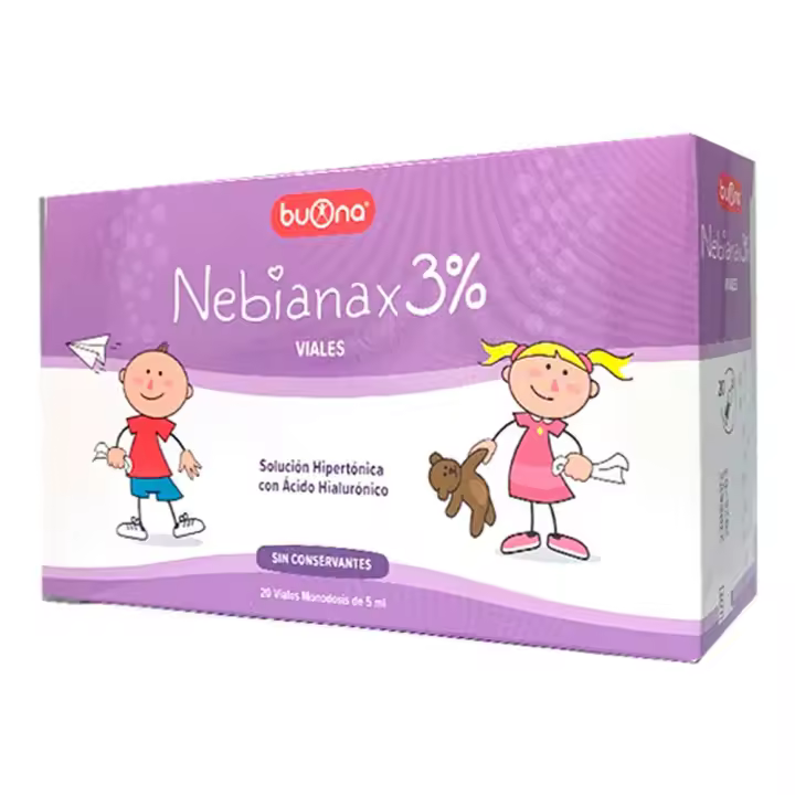Buona Nebianax 3% 20 Viales - Descongestionante Nasal para Resfriado y Sinusitis - Bebés - 1
