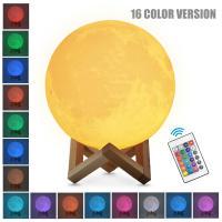 Lámpara De Luna Recargable 15cm 3D Impresión Luz De Noche LED Con Interruptor Táctil Decoración Para Dormitorio Colorido - details 0