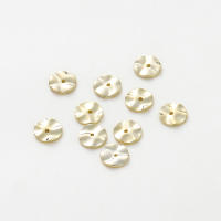 30pcs/lot Perlas De Metal Planas Y Redondas Plateadas Con Ondulación Para Collar Pulsera Y Joyería Componentes 14K 18K Doradas Tamaños 4-6-8mm - details 4