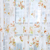 Cortinas Transparentes De Voile Con Estampado De Flores Para Cocina Sala De Estar Dormitorio Tratamiento De Ventana Decoración Del Hogar Translúcidas Y Ligeras Para Ambiente Moderno - details 24