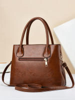 Bolsos Retro de Color sólido para Mujer, elegant Bolso Cruzado de cuero PU, monederos de Oficina y trabajo de moda - details 1
