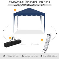 Gazebo plegable 3x3m Gazebo de Jardín Carpa plegable para Fiesta Altura ajustable con Bolsa de Transporte Protección UV Acero y Oxford Azul - details 3