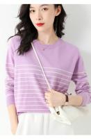 Suéter De Punto Para Mujer 2025 Estilo Oficina Lady Con Rayas Cuello Redondo Manga Larga Suéter Caliente Y Suave Para Todas Las Estaciones - details 22