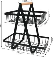 HOME  Cesta de Frutas de 2 Niveles con Soporte para Frutero y Verduras - details 8