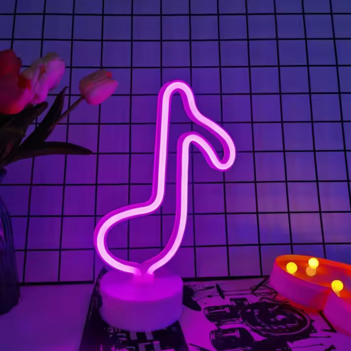 Luz De Neón Con Notas Musicales USB O Alimentada Por Baterías Estilo Moderno Para Decoración De Escritorio Fiestas Boda Dormitorio Creativa - 1