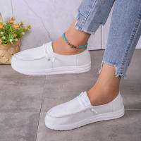 Zapatos Deportivos Casuales Para Mujer Ligeros Y Antideslizantes Zapatillas Planas Con Cordones Para Exteriores Zapatos De Mezclilla - details 0