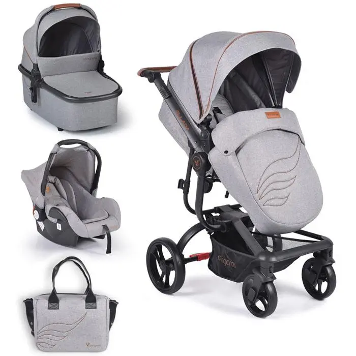 Carrinho de bebé Cangaroo 3 in 1 Ellada Grey - 1
