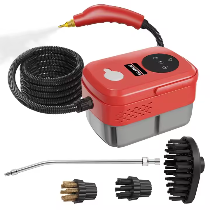 Limpiador a vapor eléctrico de alta presión y alta temperatura, 1500W, 1300ml, esterilizador portátil para limpieza de campanas de cocina domésticas - 1
