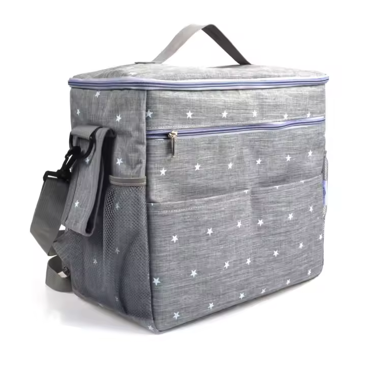 Bolsa de almacenamiento universal para cochecito de 14,6x12,2x7,5 pulgadas, Bolsa Grande impermeable para pañales de Bebe, 4 maneras de LeVar La mopila (GRIS) - 1