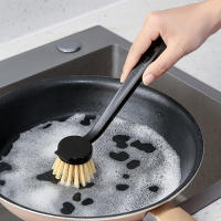 Cepillo De Limpieza Para Ollas Y Platos Con Mango Largo Sin Aceite 1 Pieza Herramienta De Limpieza De Cocina Para Panes - details 0