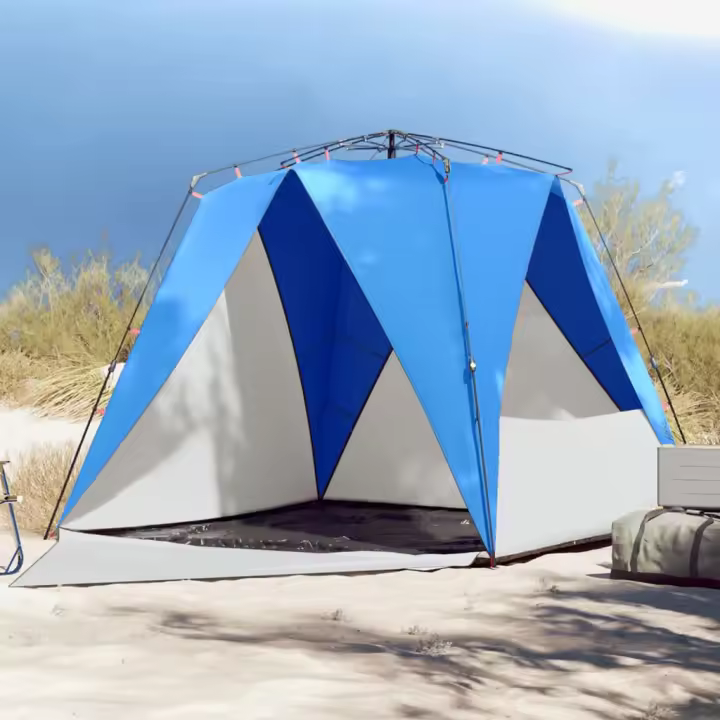 vidaXL Tienda de playa 4 personas impermeable apertura rápida azul - 1