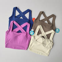 Sudadera Deportiva Sin Costuras Para Mujer Con Espalda Cruzada Y Amplias Alzas a Absorbedor De Choques Para Yoga Y Correr - details 11