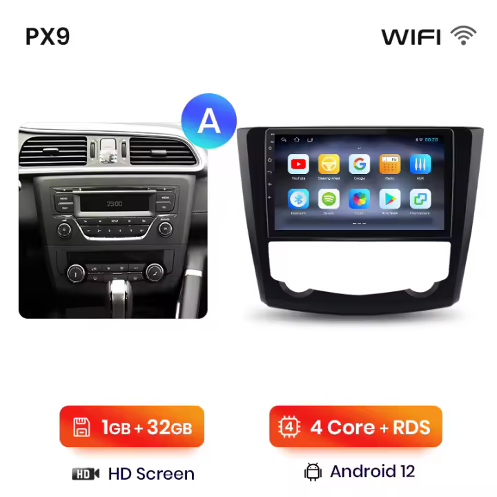 AWESAFE inalámbrico CarPlay Android Auto Radio para Renault Kadjar 2015 2016 2017 2018 2019 coche reproductor multimedia GPS 2 din autoradio volante controles RDS Bluetooth - 1