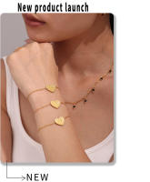 Encanto Joyas personalizadas para bodas, casamientos y festividades, cartas de amor con incrustaciones de circonitas, pulseras artesanales de acero inoxidable con temperamento chapado en oro real de 18 quilates, joyas que conservan el color. - details 8