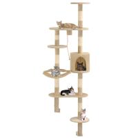 vidaXL Rascador para Gatos de Pared con Postes de Sisal 194 cm y  Color Beige y marrón,  Beige, y mas - details 1