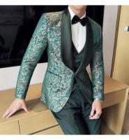 Traje De Tres Piezas Para Hombre Estilo Británico Primavera 2025 Traje De Negocios Casual Chaqueta Pantalón Alta Densidad Jacquard Vestido De Boda - details 10