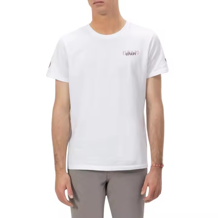 CAMISETA TRIPLE LOGO DIBUJADO BLANCO PURO - 1
