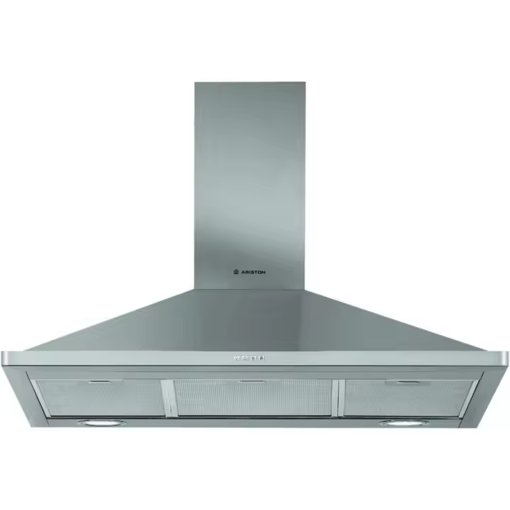 CAMPANA EXTRACTORA ARISTON  AHPN 9.7F LM X, ANCHO 90CM,  ACERO INOXIDABLE, 3 VELOCIDADES, POTENCIA 757m3/h - 1