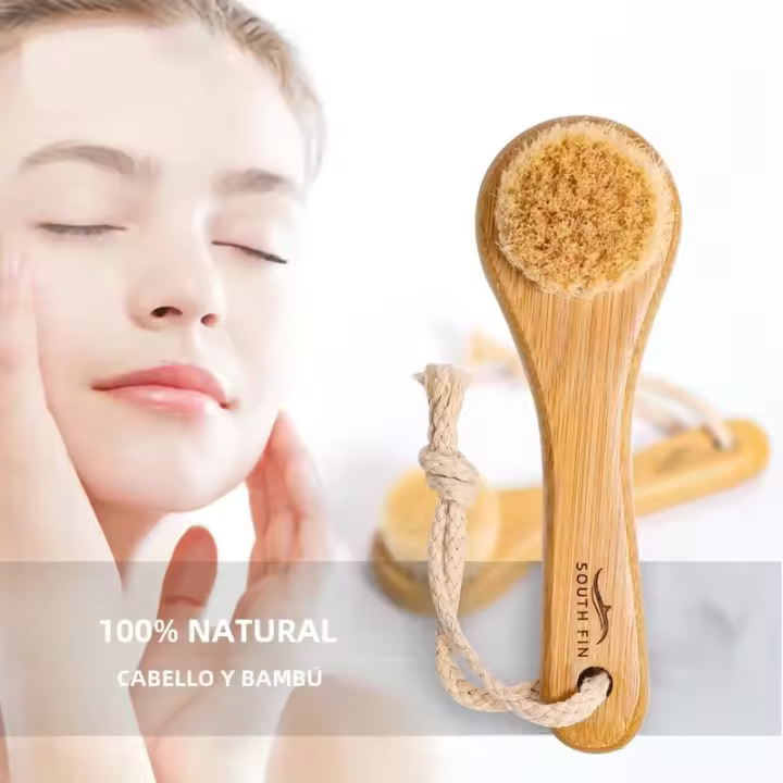 Cepillo De Limpieza Facial Natural De Bambú Suave Para Cuidado De La Piel Portátil Massajeador De Rostro Profundo Limpiador - 1