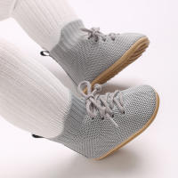 Zapatos De Bebé Recién Nacido Con Cordones Transpirables Primavera Otoño Antideslizantes Suela De Goma Casual Para Niñas Talla True - details 14