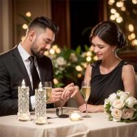 Lámpara De Noche En Forma De Rosas Sin Velas LED Cristalina Para Decoración De Hogar Fiesta Bodas Navidad Sin Flama - details 4