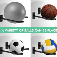 2Pcs Soporte De Bola De Ejercicio En Metal Para Gimnasio Garage Estudio Almacenamiento Para Bola De Yoga/Balanza De Estabilidad/Basketball - details 1