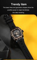 Reloj Mecánico Para Hombre MEGIR Con Carcasa De Acero Inoxidable Y Correa De Silicona Dial Skeleton Resistente Al Agua Deportivo - details 0