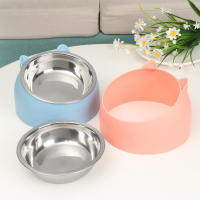 Tazón De Alimentos Para Mascotas De Acero Inoxidable Resistente Al Caídas Con Boca Oblicua Protege La Columna Vertebral Del Cuello Para Gatos Y Perros Durable Y Limpieza Fácil - details 5