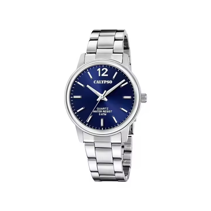 Reloj Calypso K5864/3 Hombre - Acero Inoxidable, Azul, 40mm, Correa Plateada - 1