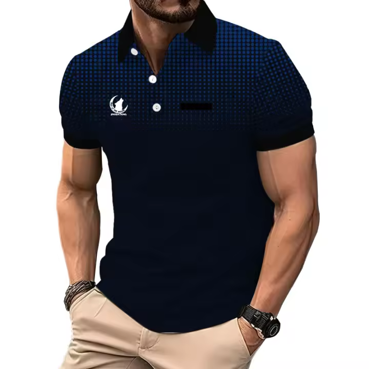 Camisa Polo Casual Para Hombre Verano 100% Poliéster Manga Corta Deporte Golf Moda Camisas De Cuello Alto Transpirable - 1